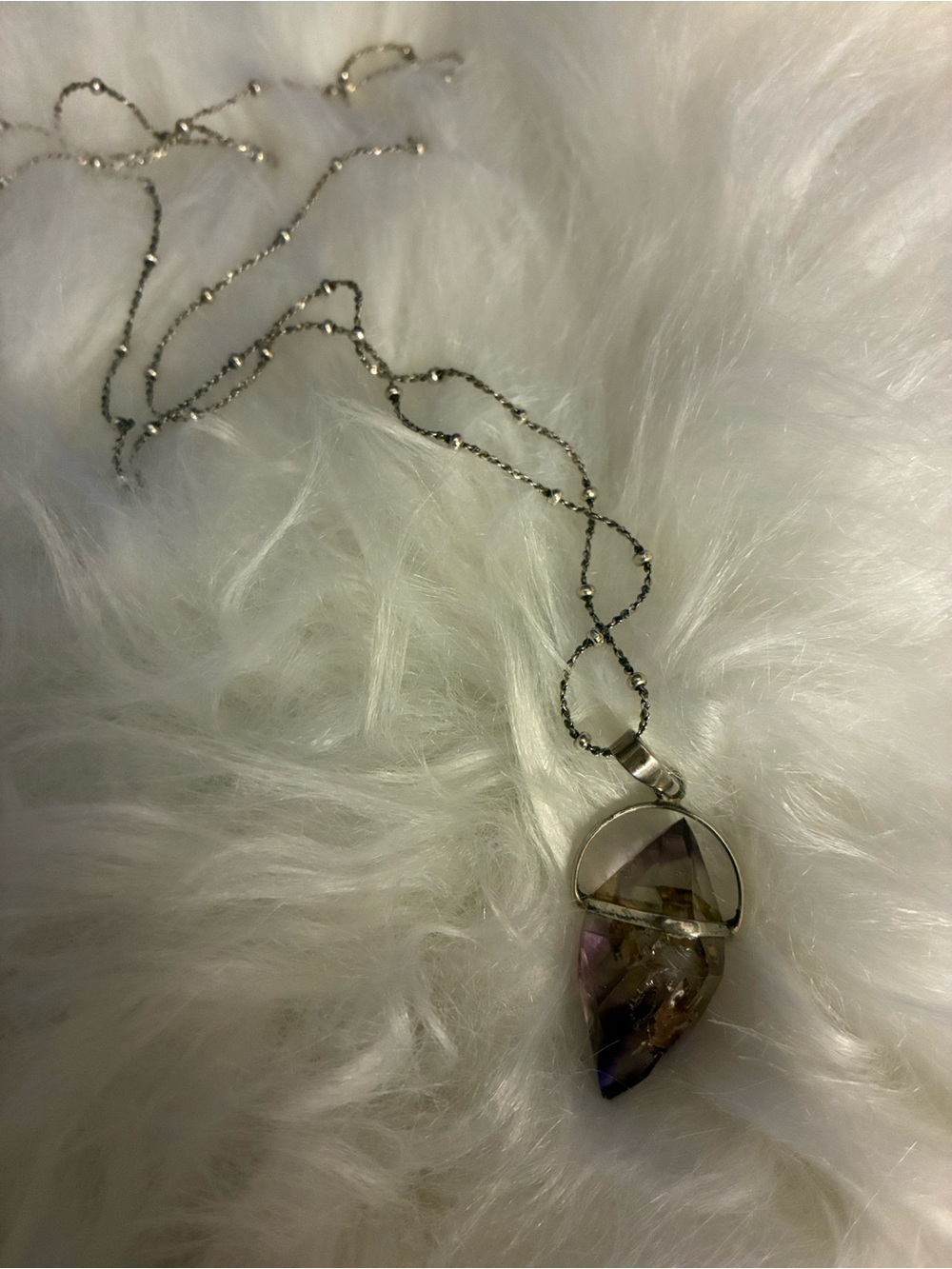 Sterling Silver super 7  Pendant Necklace - rare